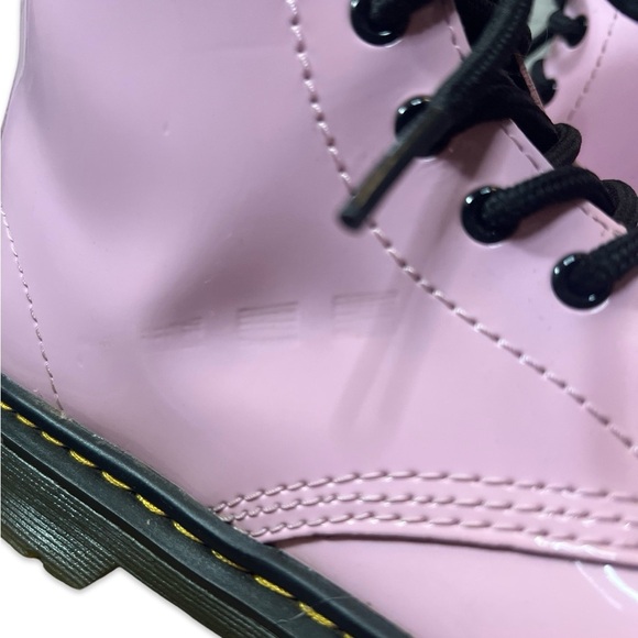 Dr. Martens Youth 1460 Patent Leather Boot in Pale Pink - Picture 4 of 10